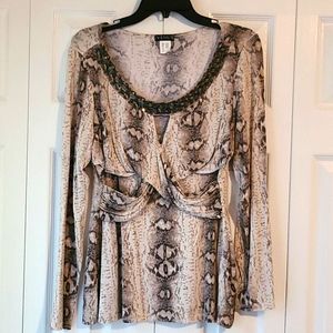 Women's beaded-neck top
